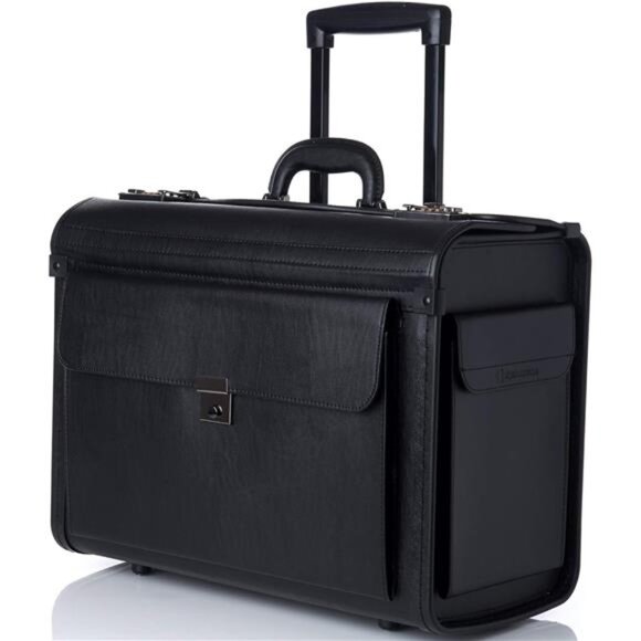 Rolling 17" Laptop Briefcase on Wheels Attache Lawyers Case Legal Size - Picture 1 of 7